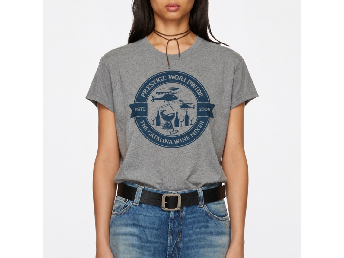 Rockinstone Step Brothers Movie Catalina Wine Mixer Circle Solid Graphite Adult T-shirt Size:xl