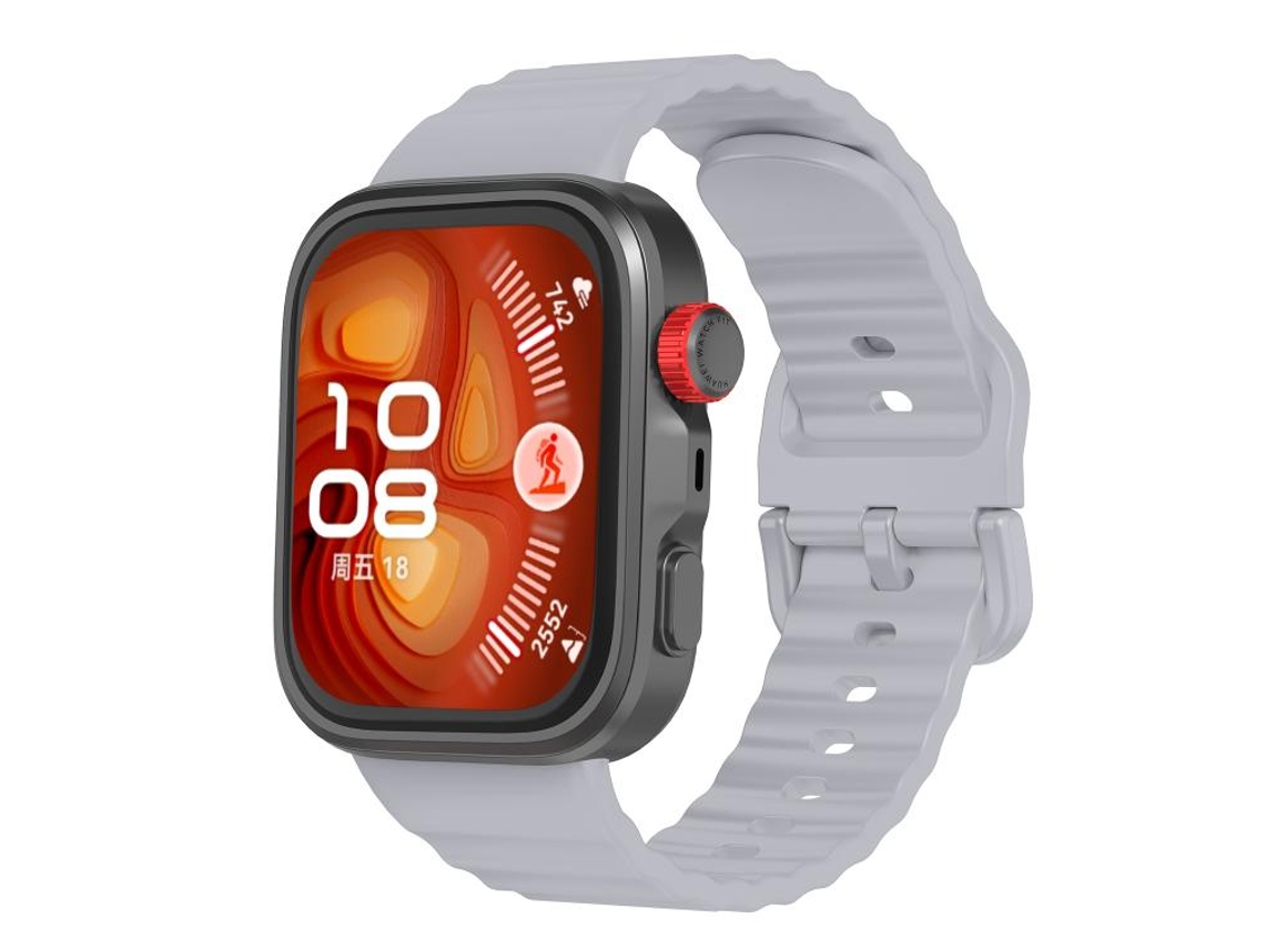 Bracelete para Huawei Watch Fit 4 Pro / Fit 4 / Fit 3 Silicone com Textura Ondulada e Cor Sólida Cinza Claro XIAOMOYU
