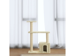 Vidaxl Árvore C/ Postes Arranhadores Sisal 70 Cm Cor Creme