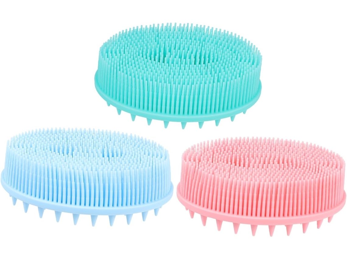 Lurelia Pack De 3 Escovas De Banho Para Bebé, Silicone Macio E Massagem Suave, Uso Diário Confortável
