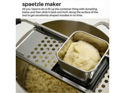 Panela De Aço Inoxidável Para Spaetzle Com Cabo Ergonômico Para Preparar Nhoques E Massas.