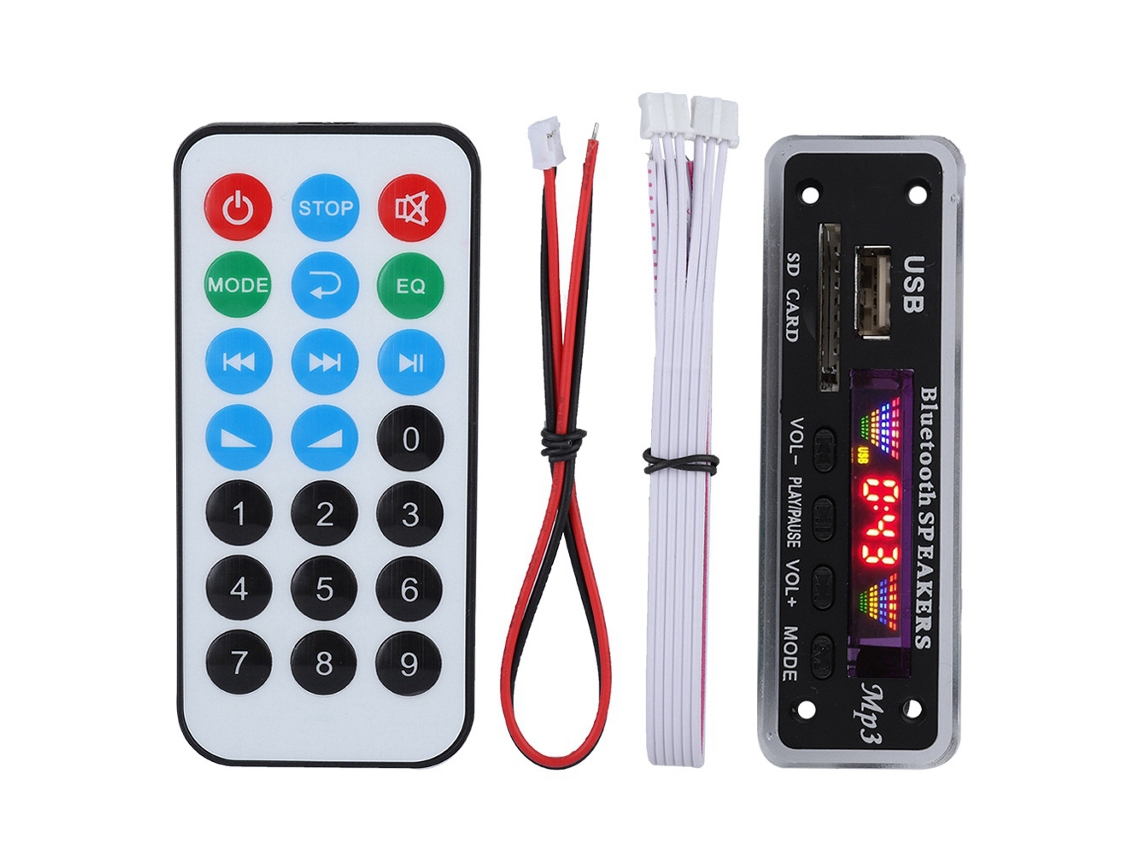 Módulo Placa Decodificadora Bluetooth 5.0 SDM01BT U DX com Tela, FM, APE, FLAC | S/MARCA