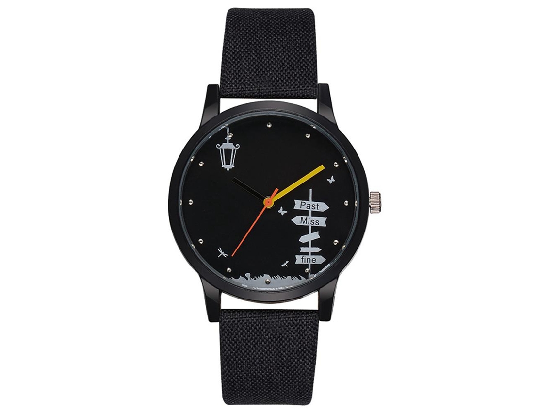 Relógio masculino Gaiety, mostrador redondo, analógico, quartzo, pulseira, preto.