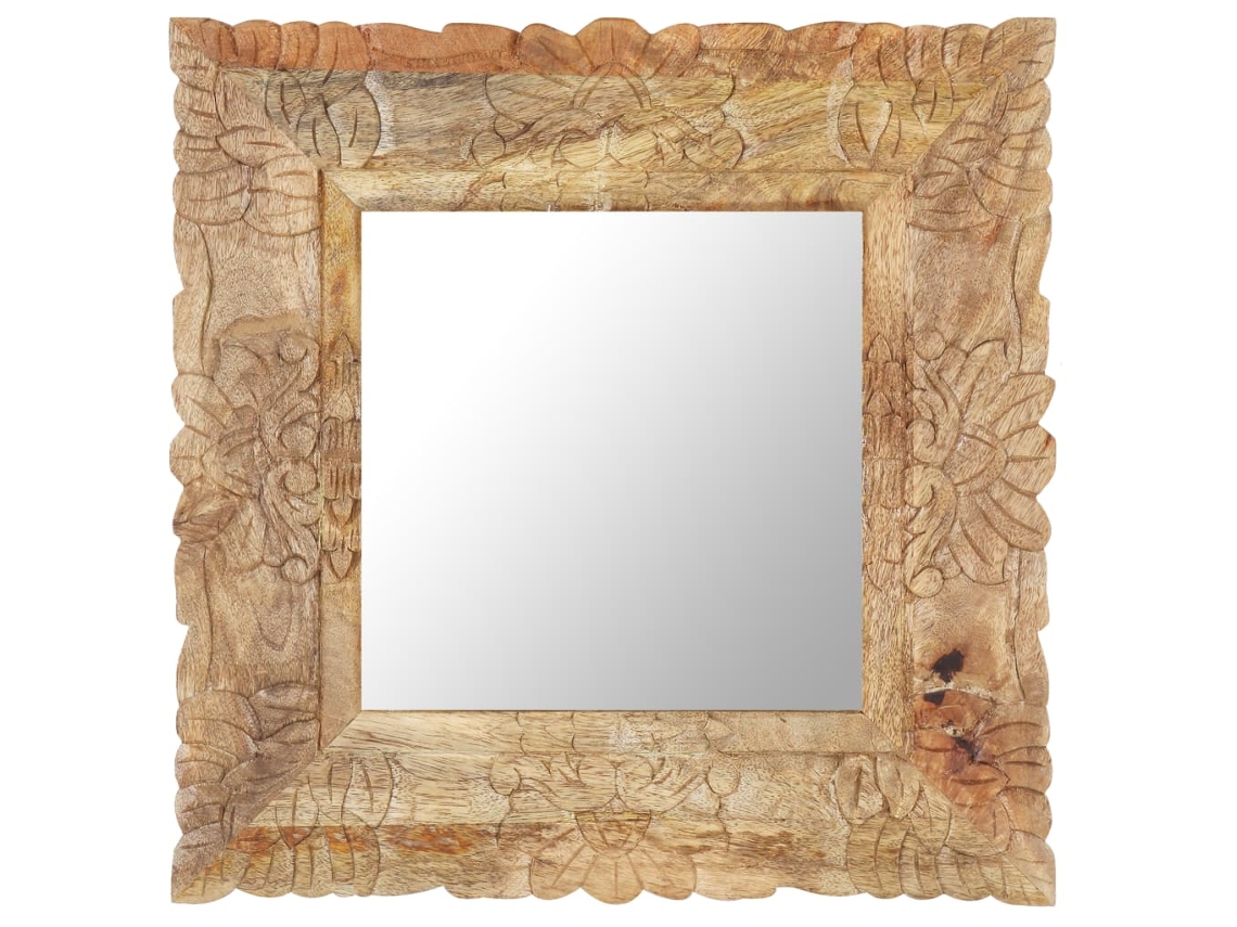 Mirror, Mirrors Vidaxl Marrom Madeira (50 X 50 Cm)