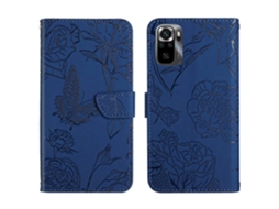 Capa De Celular Flip Em Couro Sintético Com Textura De Borboleta E Toque Suave Para Xiaomi Poco M5s Ht03