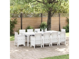 Vidaxl Conjunto De Jantar Para Jardim 11 Unid. Branco Polipropileno