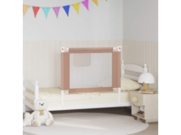 Vidaxl Barra Segur. P/ Cama Infantil Tecido 90x25 Cm Cinza-acastanhado