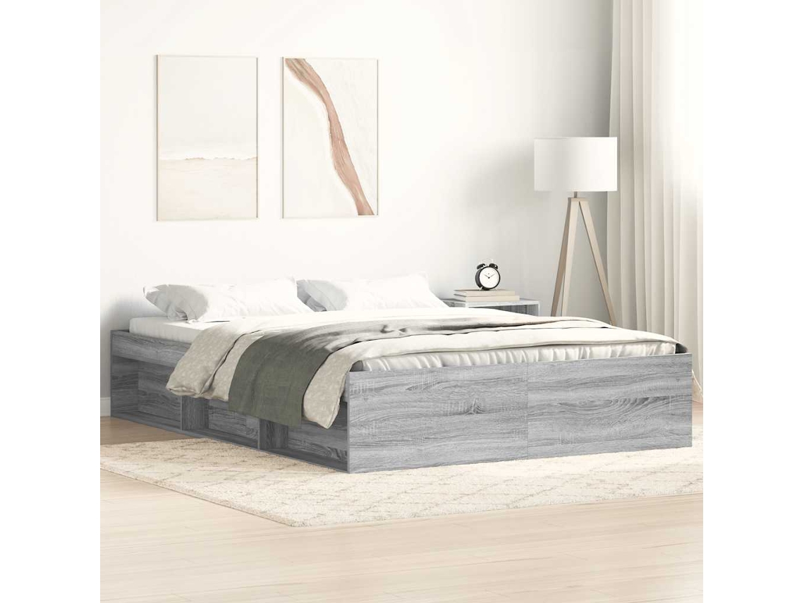 Estrutura De Cama 120x200 Cm Cinza Sonoma
