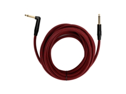 Cabo de Guitarra Elétrica 6.35mm 6m, Conectores Dourados, AWG22, Malha de Algodão, JD6217