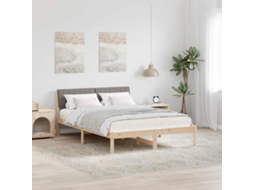 Vidaxl Estrutura Da Cama Com Cabeceira Marrom E Taupe 135 X 190 Cm