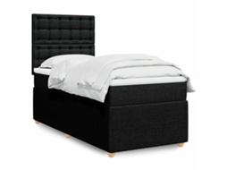 Vidaxl Cama Com Molas/colchão 100x200 Cm Tecido Preto