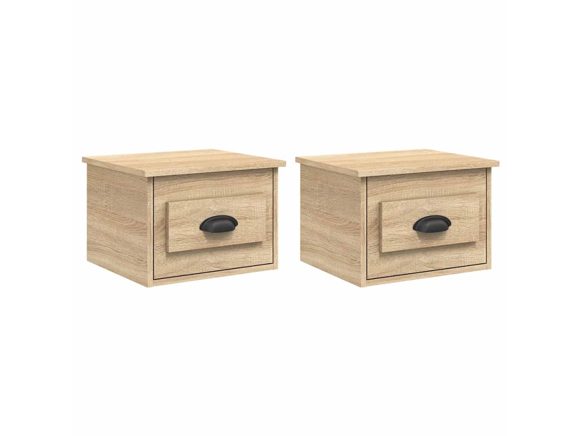 Wall-mounted Bedside Cabinet, Wall-mounted Bedside Cabinets Vidaxl Marrom Madeira Processada (n/a)