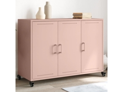 Vidaxl Aparador 100,5x39x72 Cm Aço Rosa