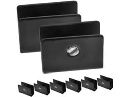 Clips De Montagem Vidro Em Aço Inoxidável Preto Jojofuny, Suporte Para Espelho, Design Robusto E Elegante, Pacote Com 8 Peças