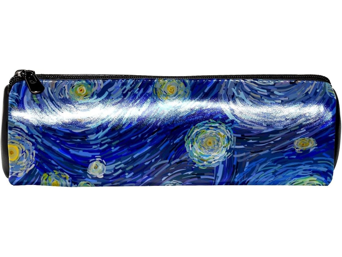 Estojo Artigos De Papelaria Com Estampa Galáxia E Céu Estrelado Azul