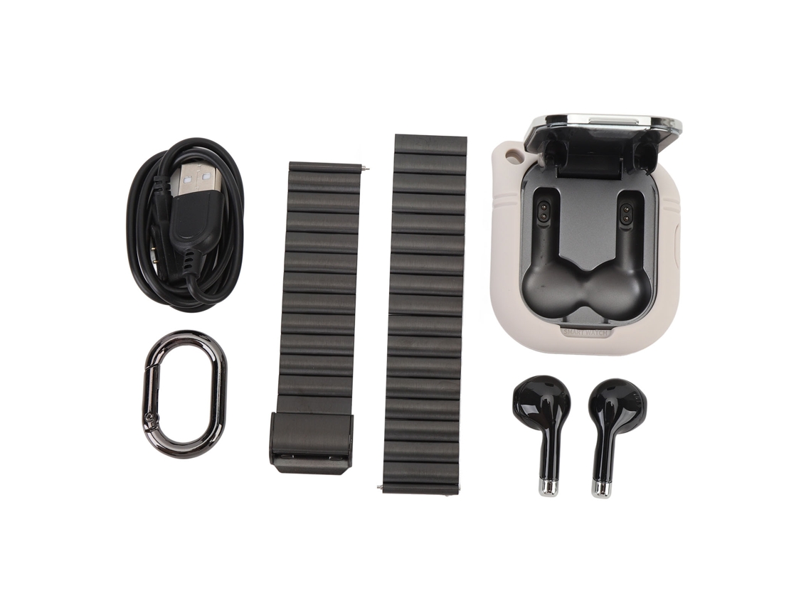 Relógio Inteligente 2 Em 1 Com Fones De Ouvido Bluetooth Tela Tft 2.01 Polegadas Contador De Passos Nfc