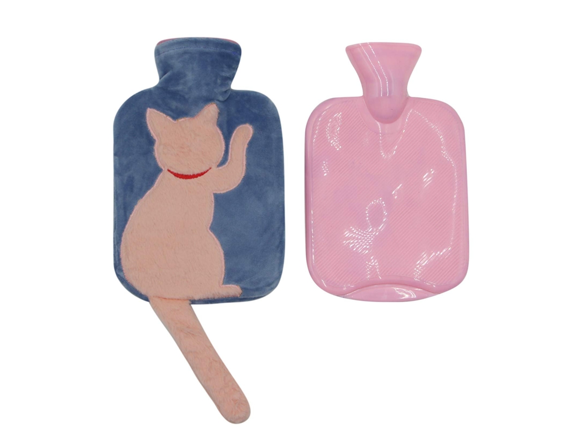 Bolsa De Água Quente De Borracha De 1 Litro Com Gato Adorável Capa De Lã Macia E Felpuda Ideal Para Terapia Quente/fria E Dores De Cólica AQUAFORGE