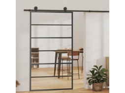 Vidaxl Porta Deslizante Em Vidro Esg E Alumínio 102x205 Cm Preto