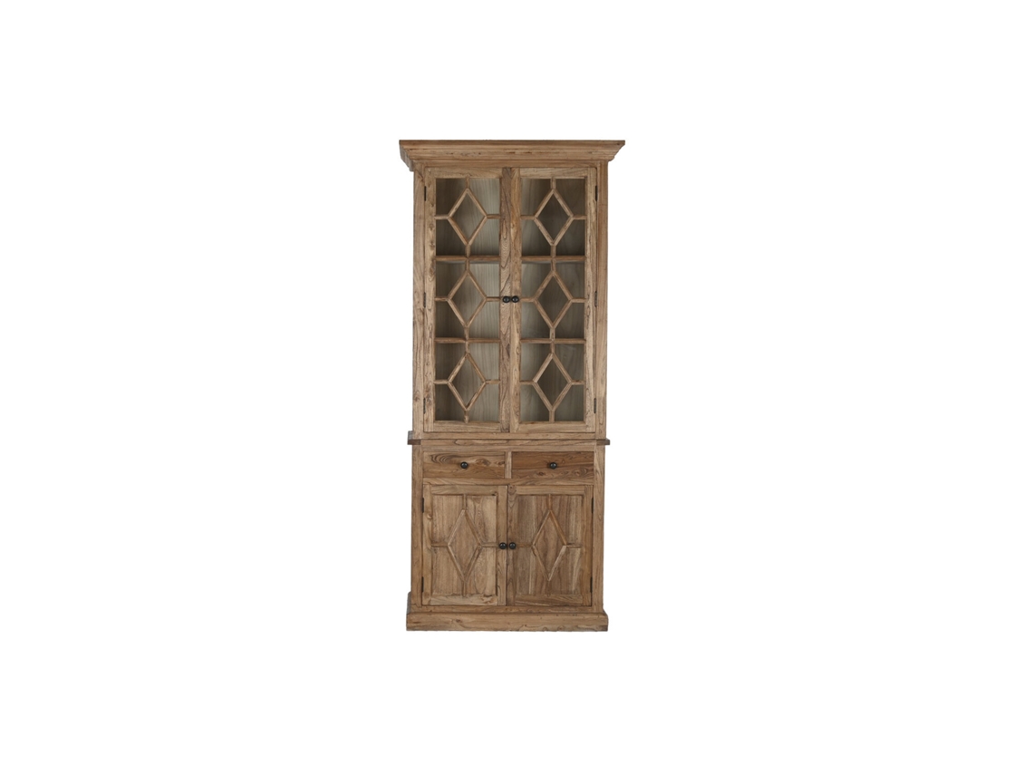 Vitrine ALEXANDRA HOUSE LIVING em madeira de olmo reciclada (100x45x220cm)