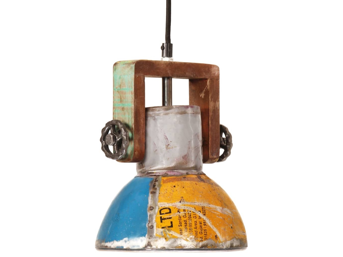 Candeeiro Suspenso Industrial Redondo 25w 19 Cm E27 Multicor Lovely Home