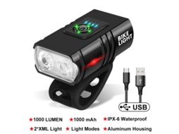 Lurelia Luz Dianteira Para Bicicleta T6 Com Indicador De Bateria, Carregamento Usb, Iluminação Próxima E Distante, Ideal Para Mountain Bike