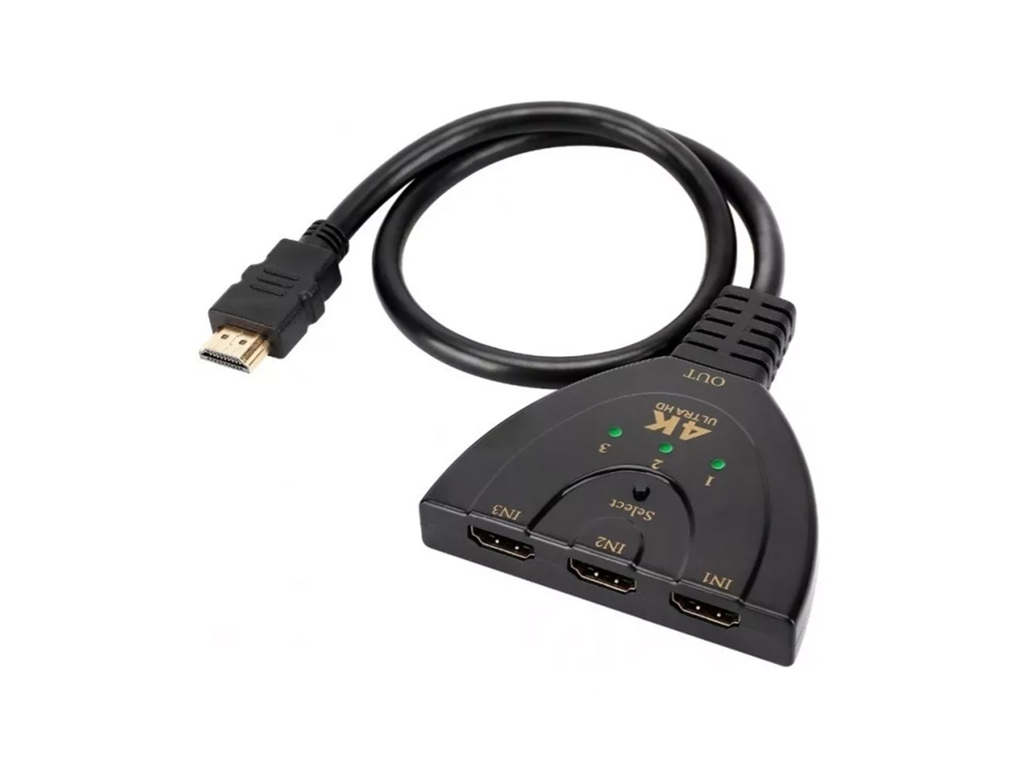 Switch Hdmi EOOCOO (switch de Vídeo 4k com 3 Entradas e 1 Saída)