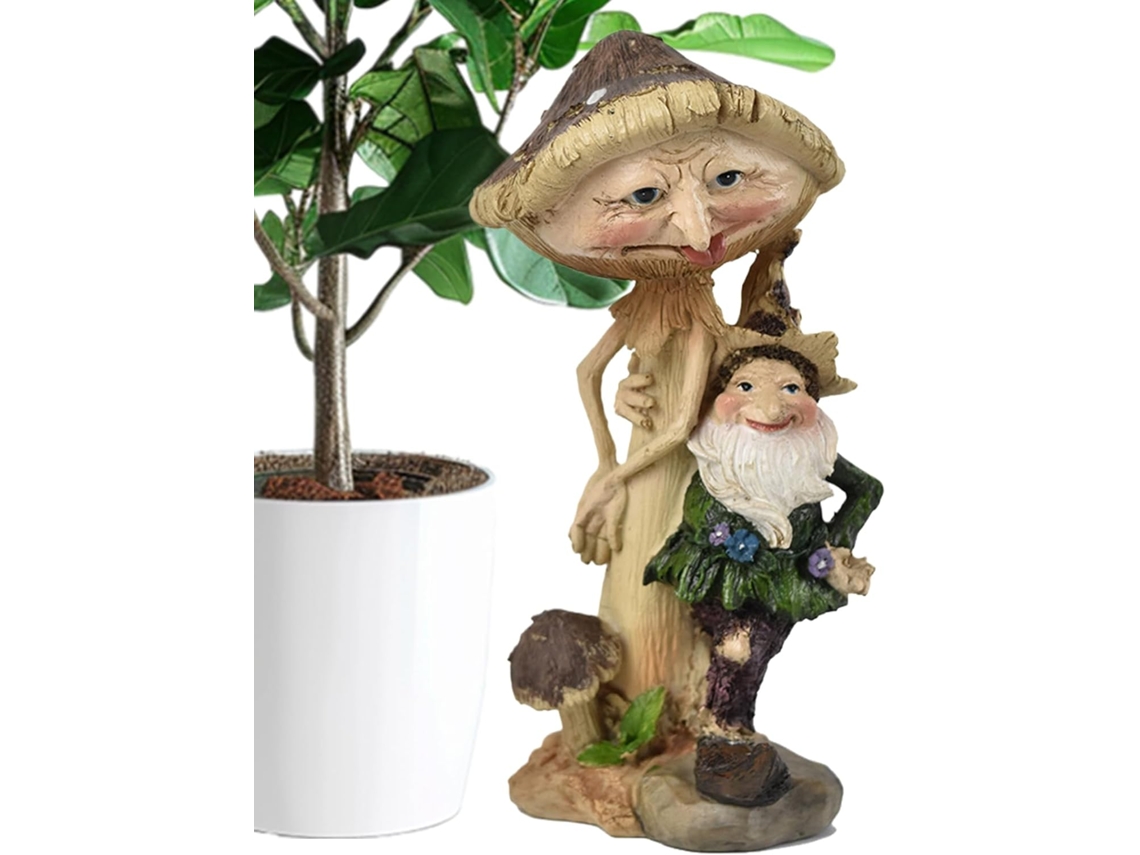 Decoração de Jardim Genérica com Cogumelos e Gnomos Estátuas Externas com Cogumelos Ornamentos de Jardim, Gnomos CHABERLU