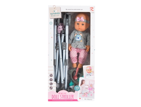 Boneca De 31 Cm Com Carrinho E Conjunto De Alimentação 85868 Tutu Love Tutu Love