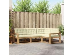 Vidaxl Conjunto De Sofás Para Exterior 3 Unid. Branco E Creme