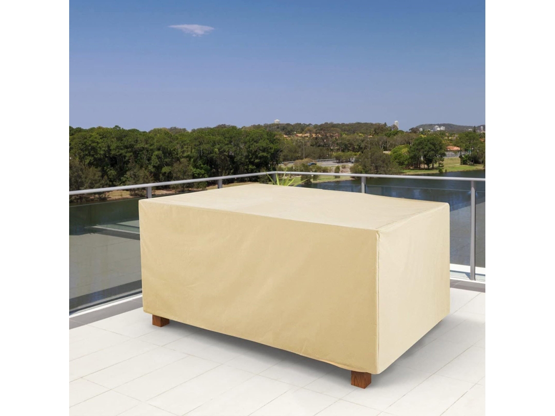 Capa Impermeável Para Móveis De Jardim Com Alças Ajustáveis Proteção Durável Para Mesa E Cadeiras Btforus (250x190x85cm, Bege)