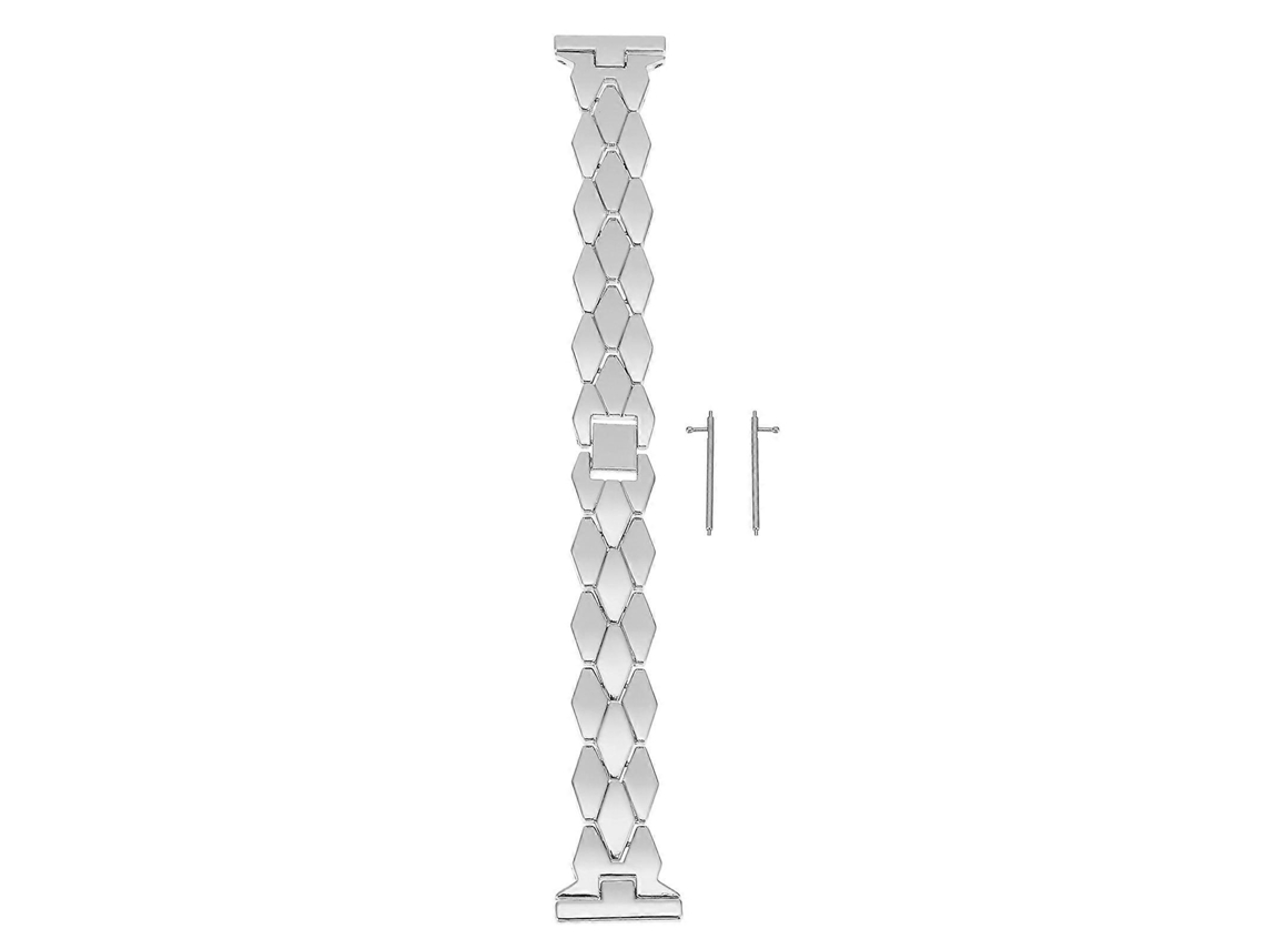 Peça De Pulseira De Relógio De Aço Inoxidável Polido, Corrente Elegante 17,5 X 2,3 Cm, Acessório De Moda Olysi Shop