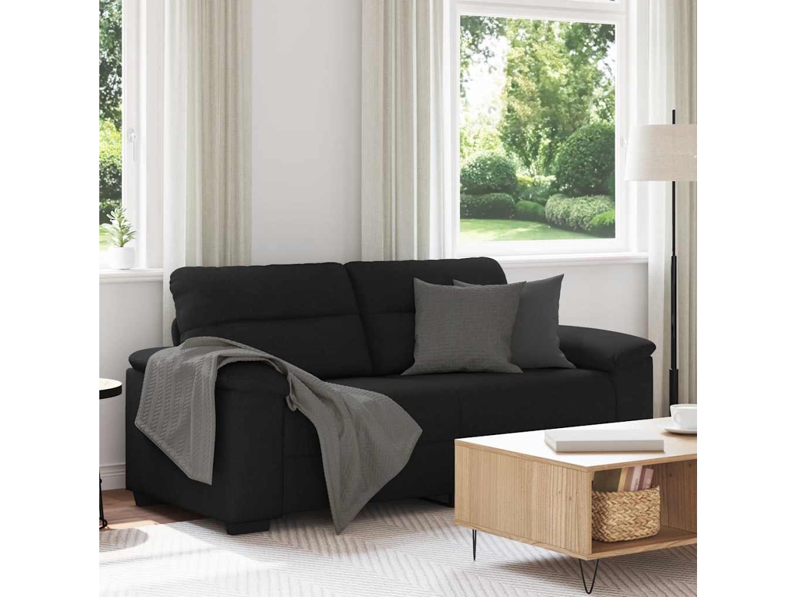Vidaxl Sofá De 2 Lugares Tecido 180x81x84 Cm Preto
