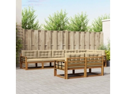 Vidaxl Conjunto De Sofás Para Exterior 8 Unid. Natural E Bege