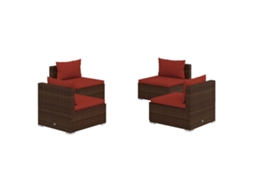 Garden Lounge Set, Garden Lounge Sets Vidaxl Marrom Rattan / Vime (n/a)
