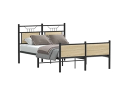 Estrutura Cama S/ Colchão Derivados De Madeira Carvalho Sonoma
