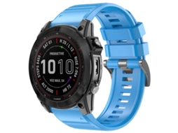 Bracelete para Garmin XIAOMOYU Silicone Liberação Rápida Fivela de Aço Preta Azul Celeste (22mm)