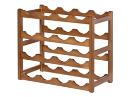 Suporte Para 16 Garrafas De Bambu Prateleira Para De Vinho De 4 Níveis 43x23,5x38cm Marrom