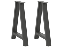 Vidaxl Pés Para Mesa De Jantar Em Formato A, 2 Peças, Antracite, 60x(72-73) Cm, Aço
