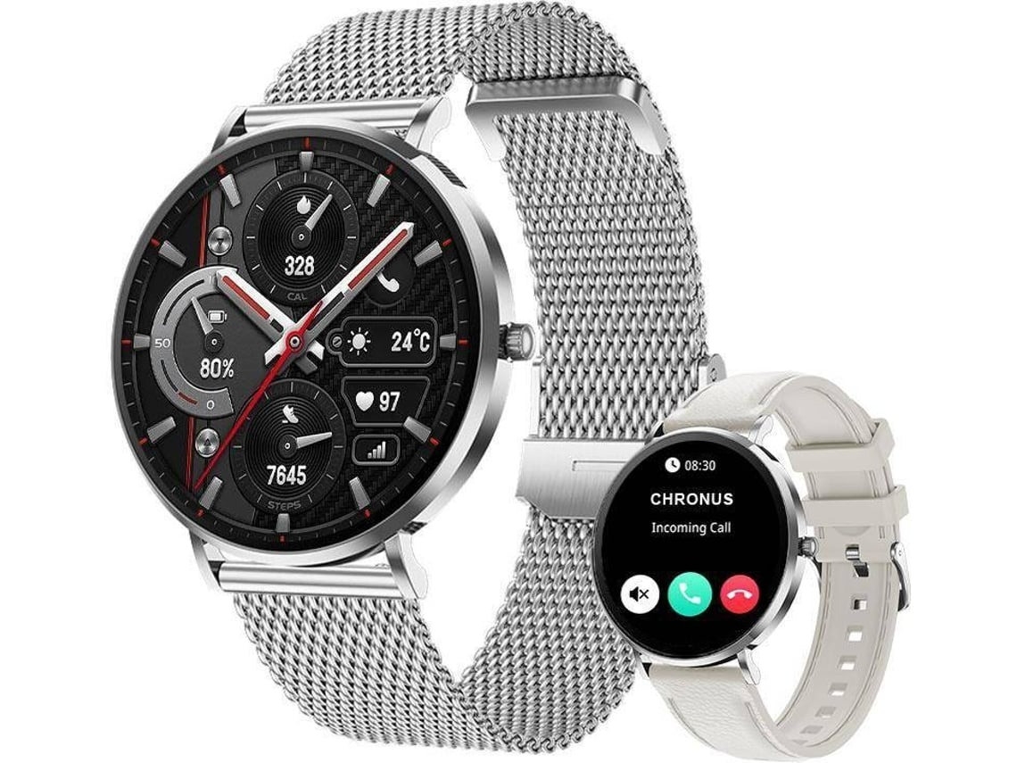 Smartwatch T8pro Amoled De 1,32 Polegadas Com Chamadas Bluetooth (2 Pulseiras)