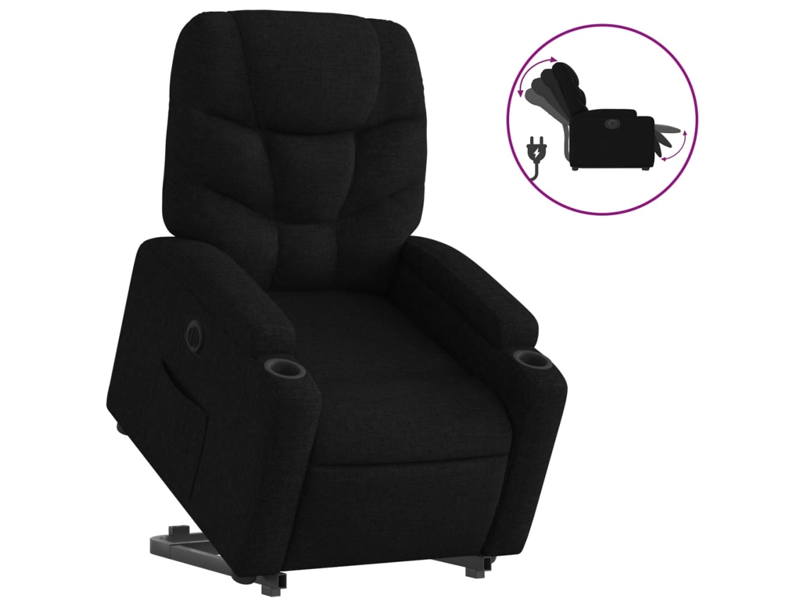 Electric Stand Up Recliner Chair, Electric Stand Up Recliner Chairs Vidaxl Preto Tecido
