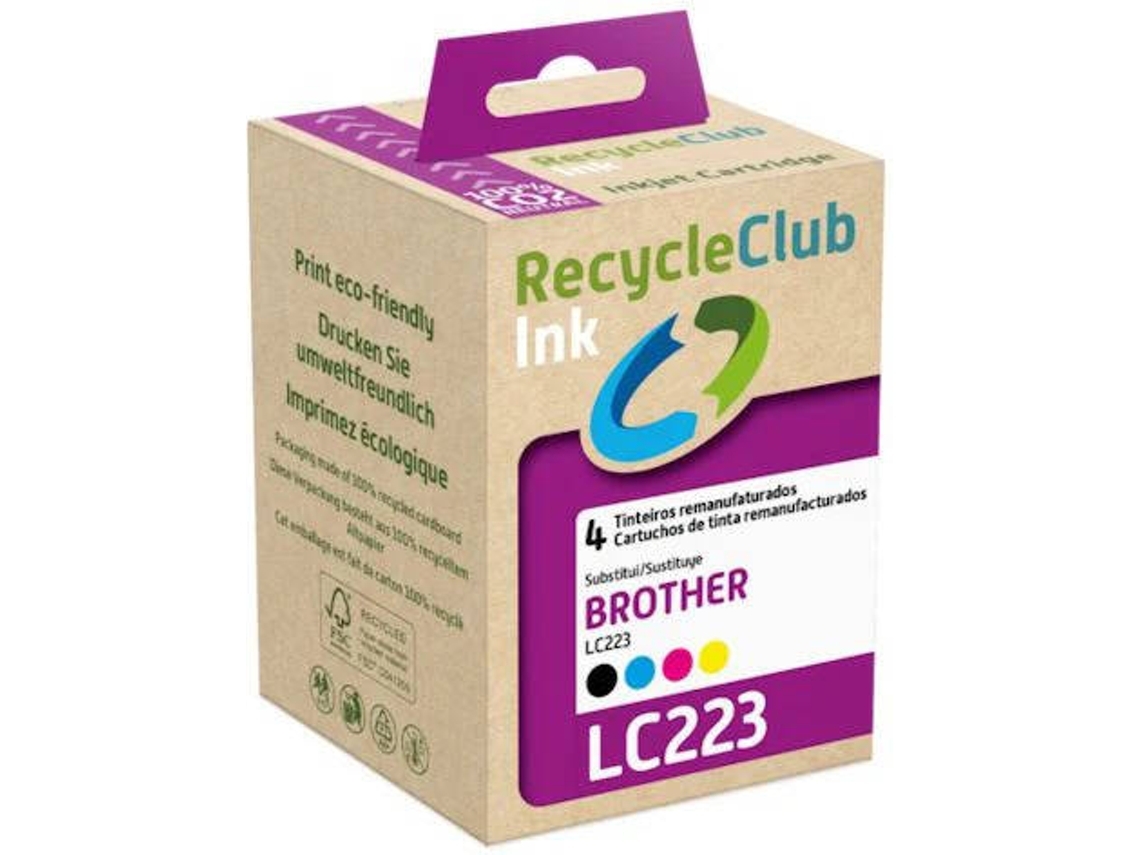 Tinteiros Reciclados Multipack 4 Recycleclub LC223 Cor (Outlet Caixa Aberta)