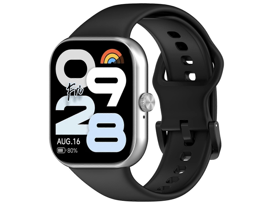 Pulseira De Silicone Macio De Cor Sólida Com Fivela De Aço Preta Para Redmi Watch Move