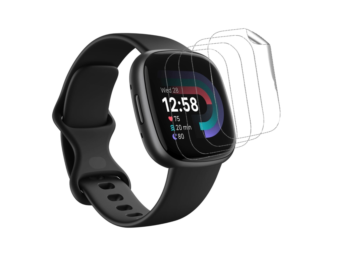 Kit 4 Películas Flexshield com Lâmpada Uv Fitbit by Google Versa 4 Transparente