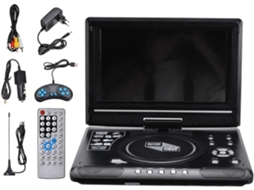Reprodutor Portátil de Dvd, Vcd, Cd, Tv e Rádio de 9,8 Polegadas para Casa, Carro e Usb. SFUSHOS