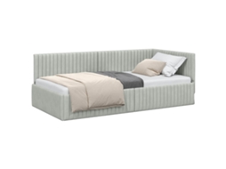 Estrutura de Cama de Canto Cinzento claro 100x200 cm MAISON EXCLUSIVE