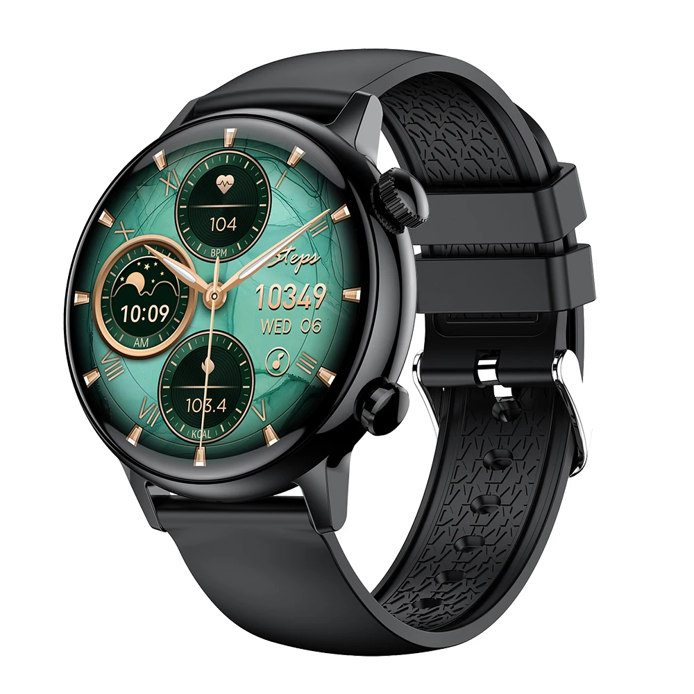 Smartwatch (silicone Preto) Com Tela Amoled Retina De 1,19 Polegadas