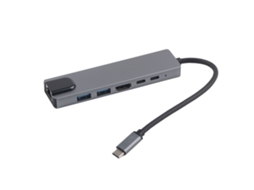 MEOIRUERY Estação De Acoplamento Type C 6 Em 1 Com Pd, Hdmi, Rj45, Usb 3.0 E Cabo Conversor