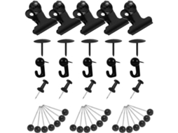 Conjunto De Tachinhas E Ganchos Parede Em Metal Preto, Fáceis De Guardar, Para Marcar Locais Em Mapas E Quadros De