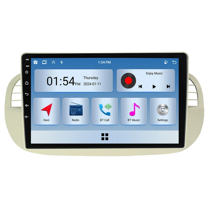 Autorrádio Multimédia Szsmart 6gb Ram 128gb Rom Carplay Para Fiat 500 2007 2015 Carro Rádio Bluetooth Gps Navegação
