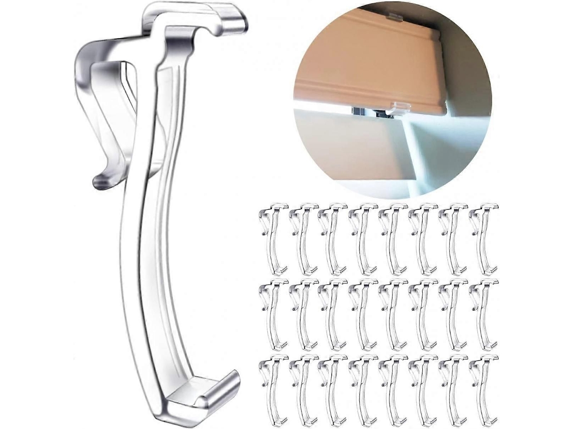 Clipes Para Persianas, 2,5 Polegadas, Transparentes, Para Fixar Sanefas, Pacote Com 24 Unidades.